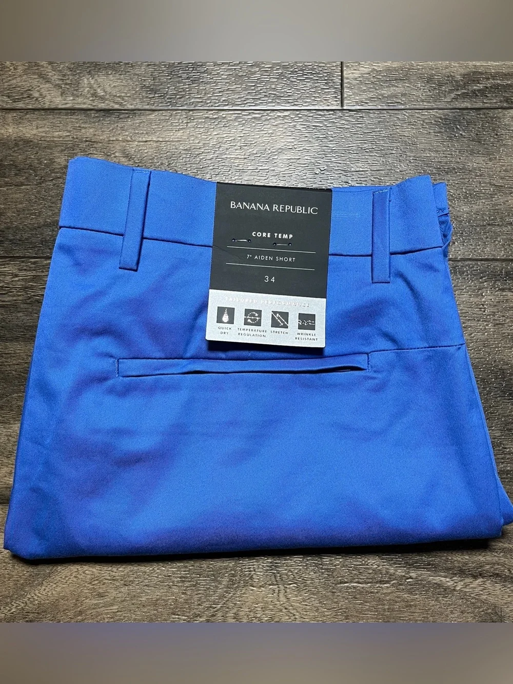 Banana Republic Core Temp Aiden Shorts Mens 34 Blue 7" 37.5 Stretch 320592 NWT - Picture 12 of 14